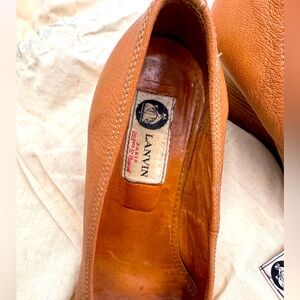 Lanvin wedge pumps Sz 6 in tan leather. Lovingly worn.